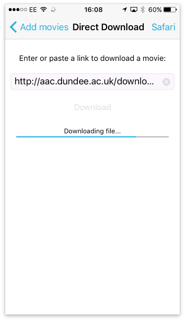 Download finished screen