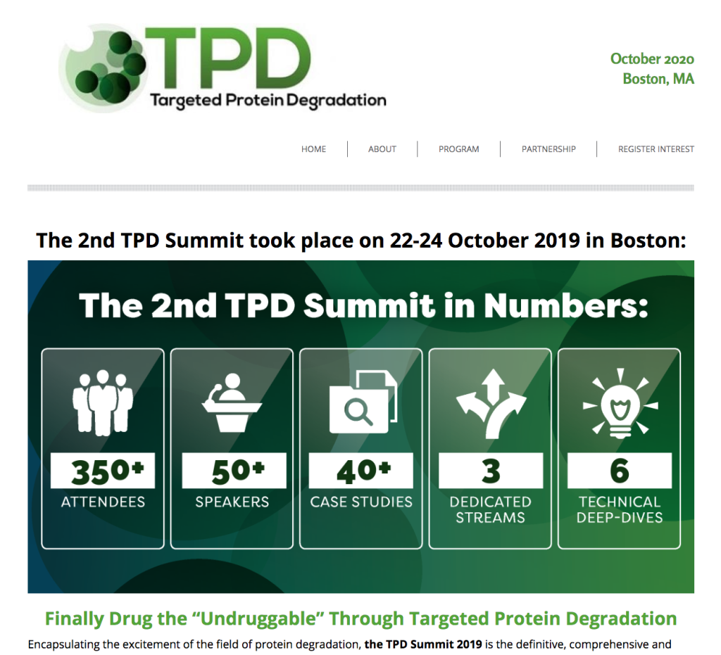 Poster showing stats on 2nd TPD summit in Boston