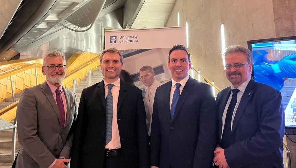 Photo of university representatives at Scottish Parliament