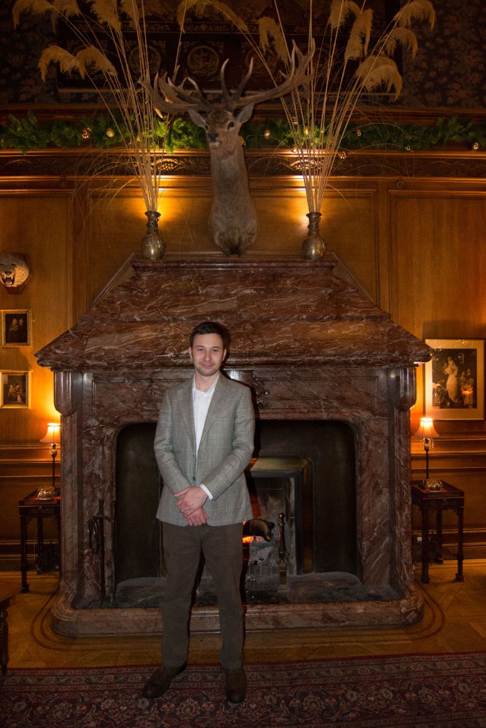 Christmas party 2104 at fireplace