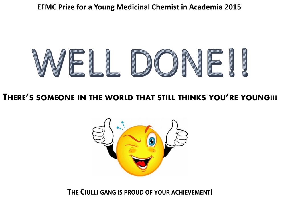 Graphic congratulating Alessio on his EFMC award