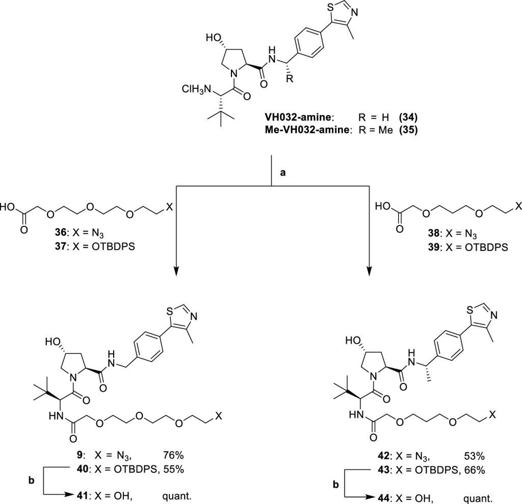 "Scheme 3. Conjugation of Linkers to VHL Ligands