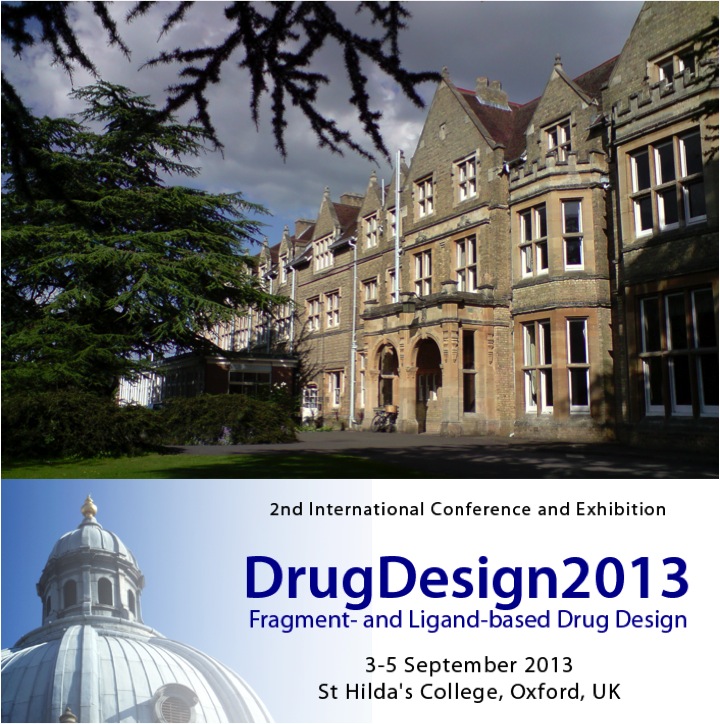 DrugDesign 2013 poster with photo of Oxford building