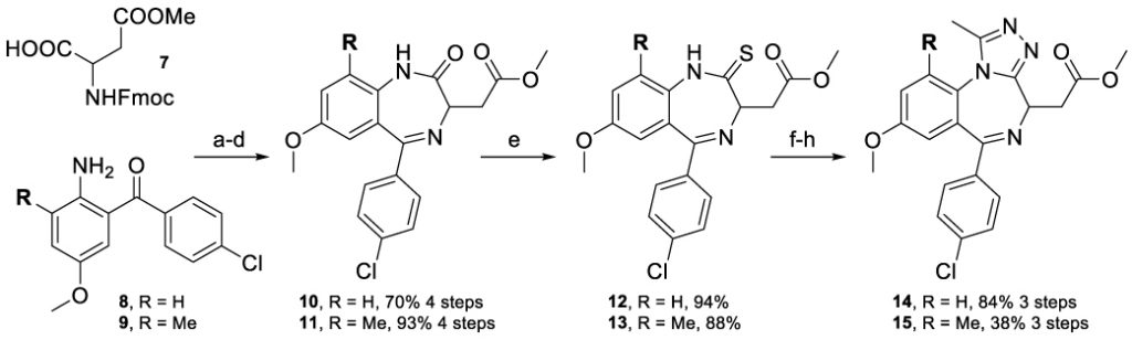 Scheme 1. Synthesis of 14 and its methylated derivative 15
