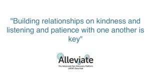 "Building relationships on kindness and listening and patience with one another is key to this."