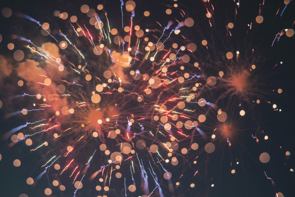 A new year's fireworks display.