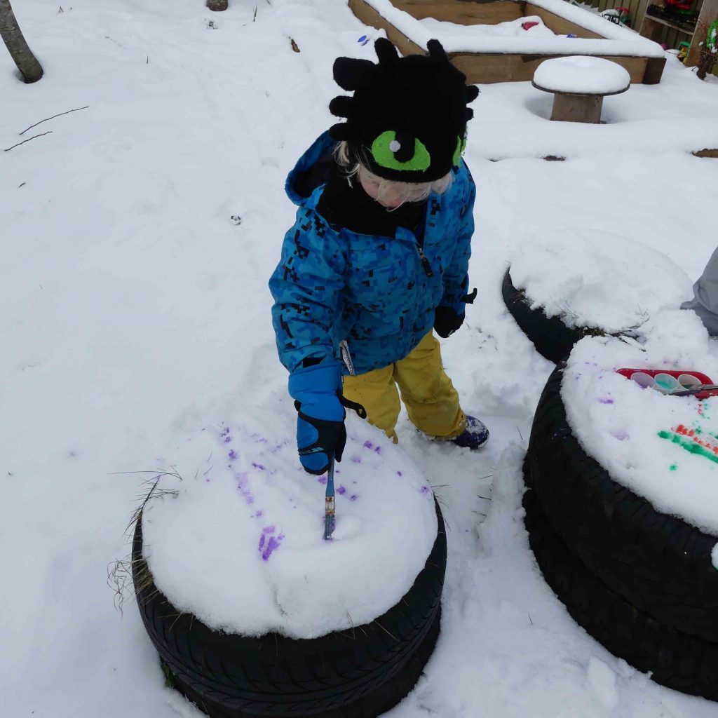 painting onto snow