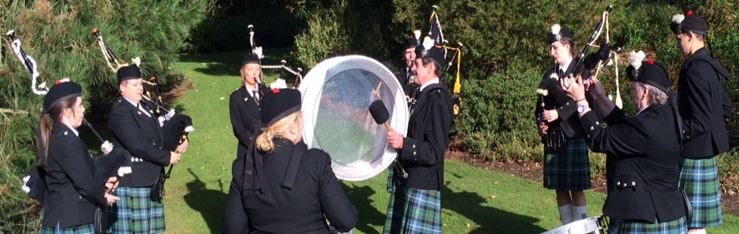 Forfar and District Pipe Band playing
