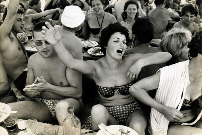 People partying on a beach