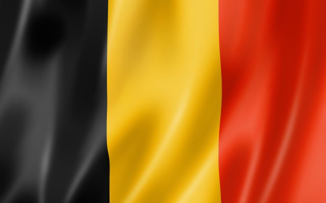 Belgium flag, three dimensional render, satin texture