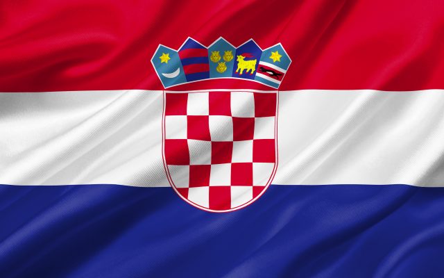 Croatia flag waving with the wind, 3D illustration.