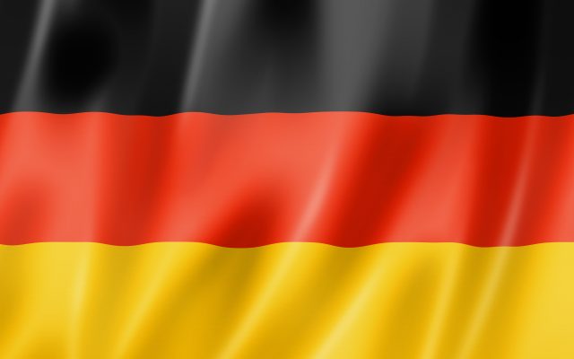 Germany flag, three dimensional render, satin texture