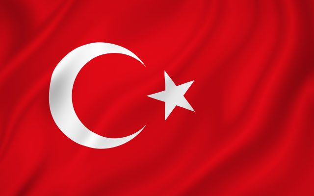 Turkish national flag background texture.