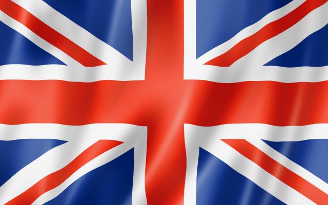 United Kingdom, UK flag, three dimensional render, satin texture