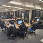 Students study in the library IT suite