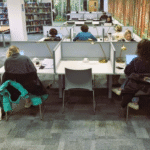 Students on middle floor