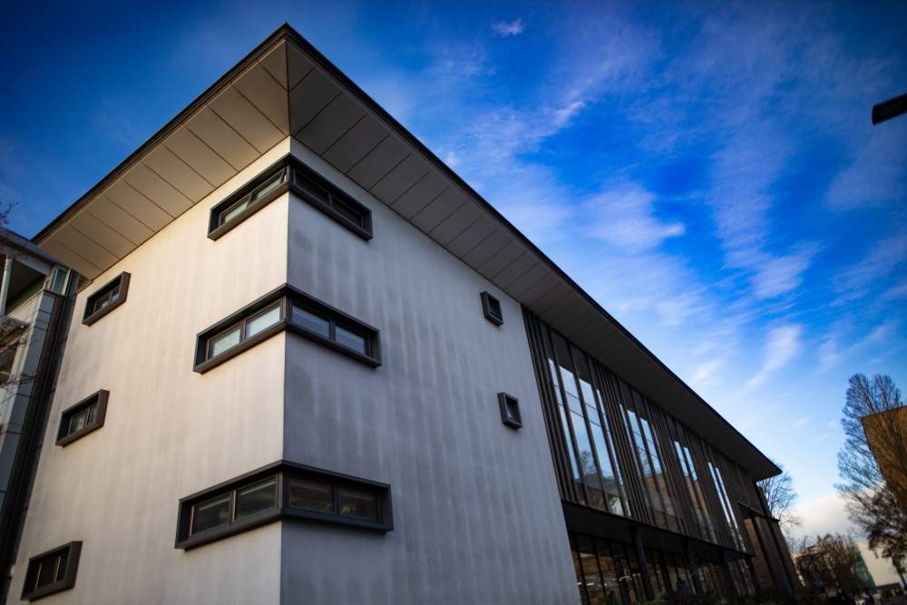 Main Library from the garden at the side of the Ewing Building on Small's Wynd