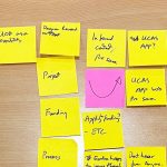 Post it notes from the PhD design sprints