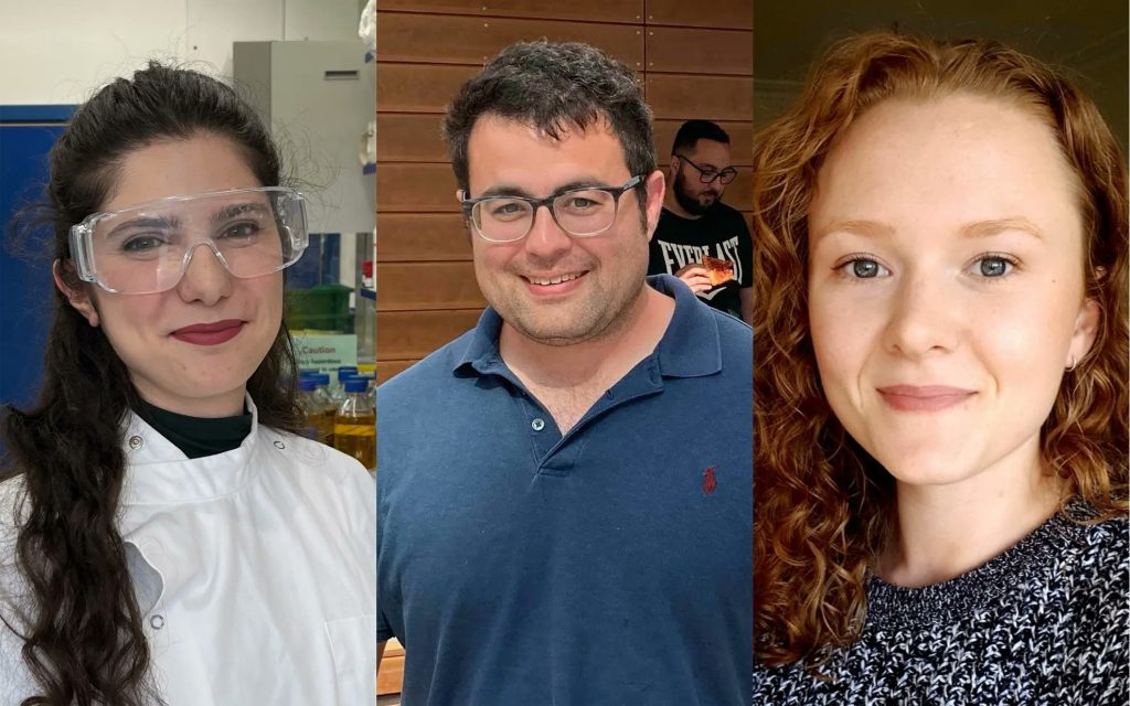 Collage of staff who have SULSA funding 2022, Left to Right - Valentina, Mark and Charlotte