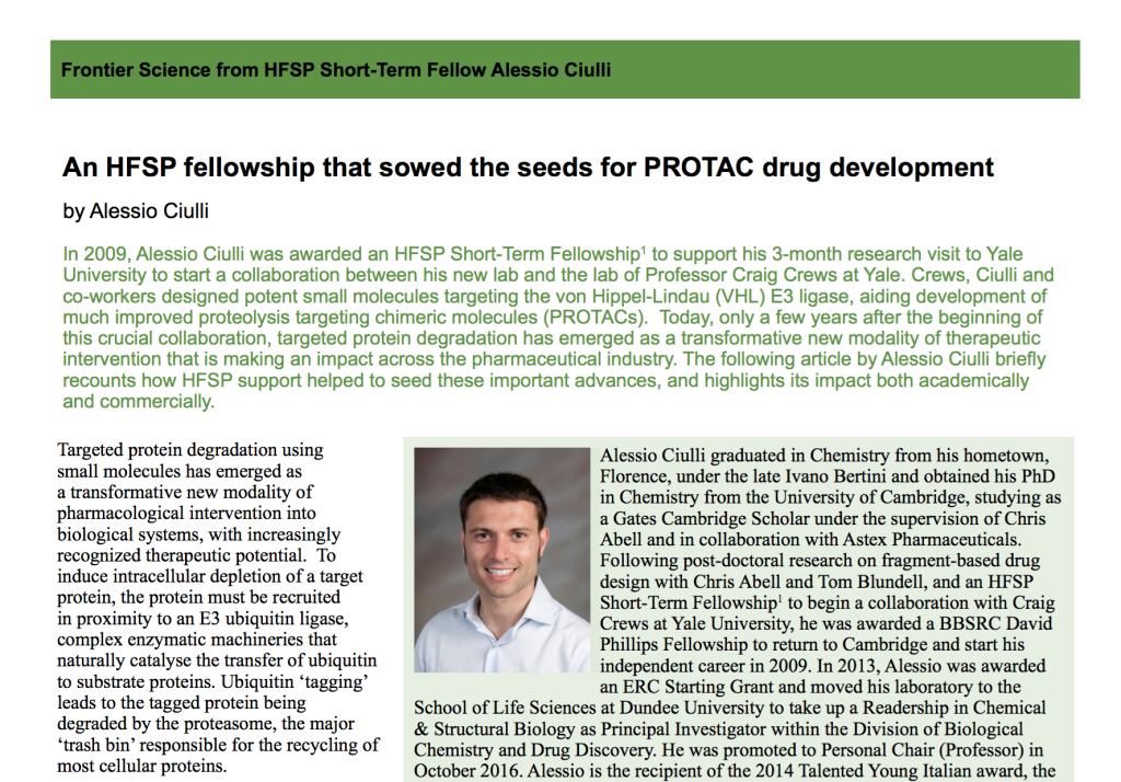 Screenshot of HFSP Matters - the Newsletter of the Human Frontier Science Program