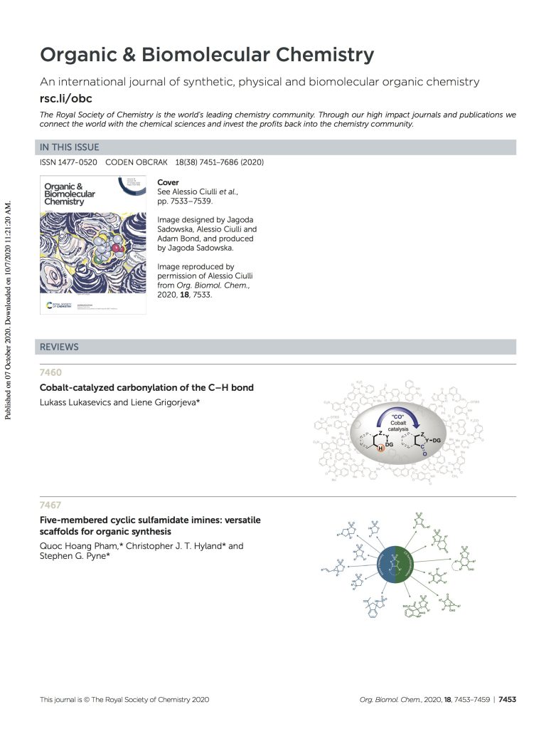 Article in Organic Biomolecular Chemistry