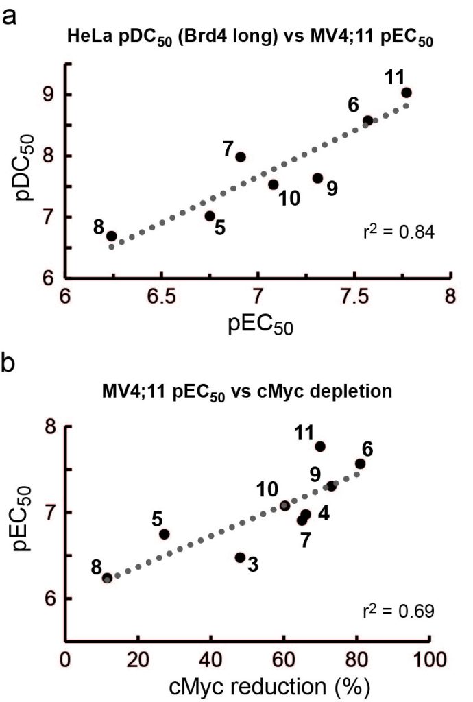 Figure 5. PROTACs’ SAR correlation plots."